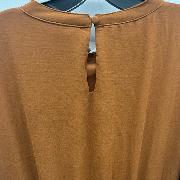 NWT SAVANNA JANE BROWN  EMBROIDERED FLORAL  DRAWSTRING WAIST DRESS, Size 3X - Picture 6 of 6